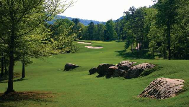 A view of the 10th green at Limestone Springs Golf Club.
