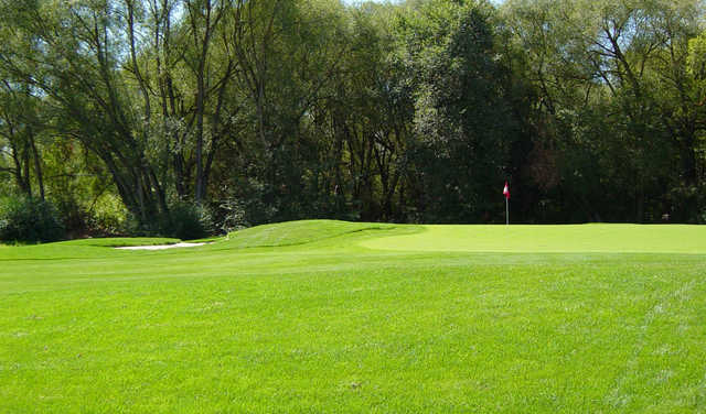 A view of green #17 at Logan River Golf Course