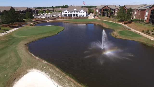 View of the finishing hole and clubhouse at ONE Club Golf Course