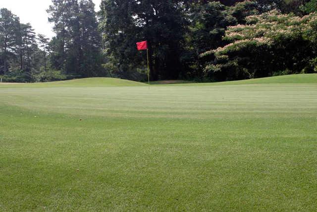 A view of a green at Red from Mountain View Golf Course