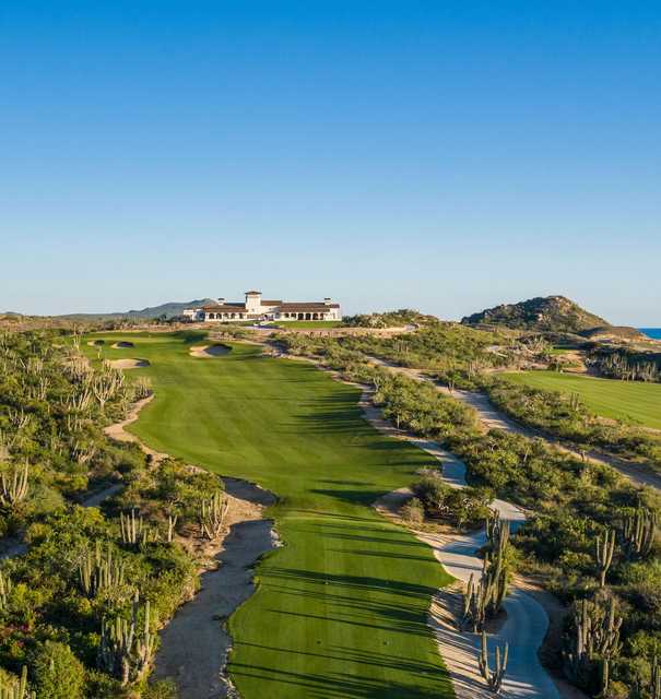 Aerial view of the 9th fairway at Solmar Golf Links.