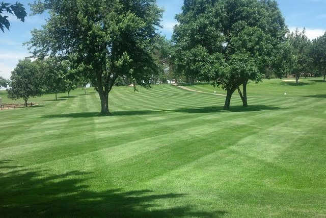 A view of a fairway at Hiawatha Golf Club