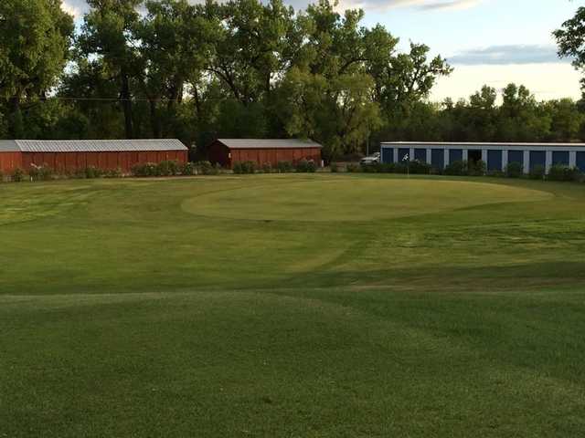A view of a green at Airport Golf Club.