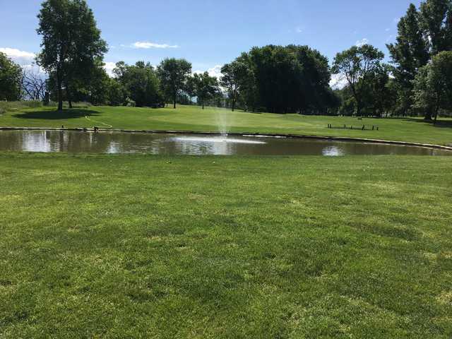 A view over the pond at Fisher Grove Country Club