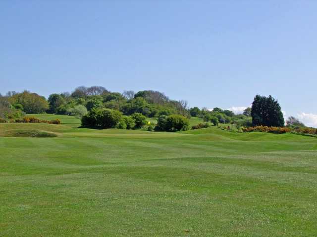 The undulating terrain as seen at the 2nd hole at Lewes Golf Club.