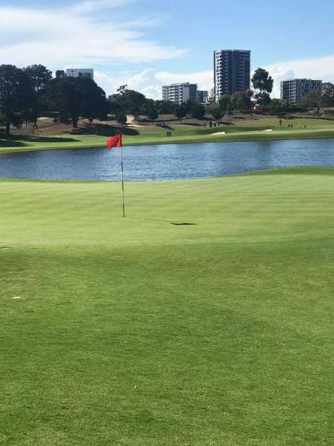 View of a green at Hills Golf Club