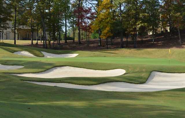 A view of the 13th green at Legacy from Greystone Golf & Country Club