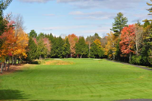 A fall view from a fairway at Eastman Golf Links