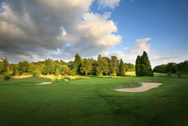 A view of the 13th green at Woodcote Park Golf Club