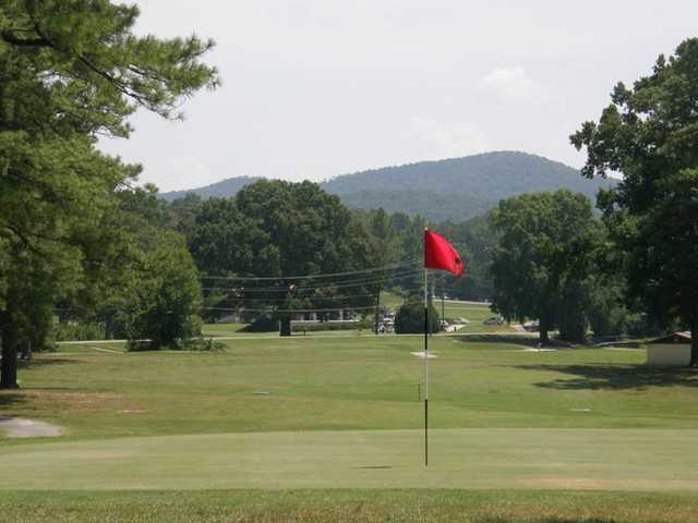 A view of a green at Cane Creek Golf Course