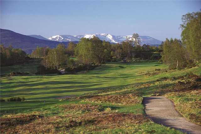 The undulating 2nd fairway at Boat of Garten Golf Club