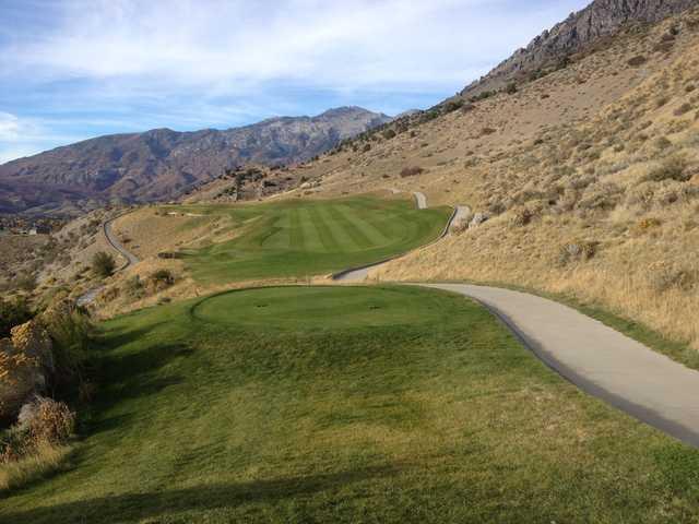 A view of a tee at Cedar Hills Golf Club.