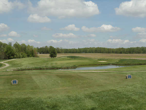 View of the 17th hole from the tee at Stonehenge Golf Club