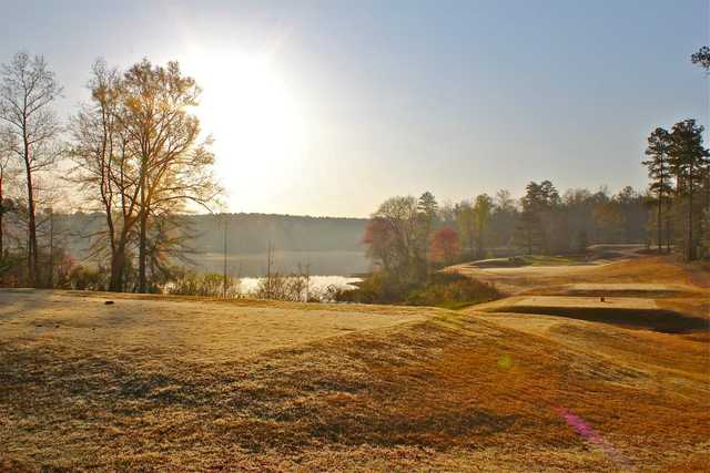 A view of a tee at Auburn University Golf Club.