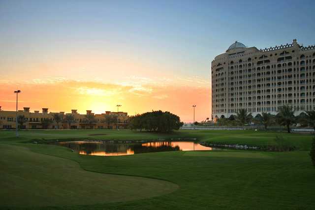 A sunset view from Al Hamra Golf Club and Resorts