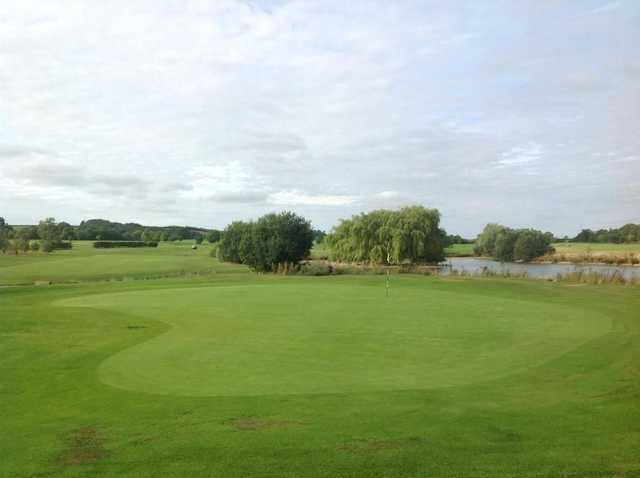 View from behind the well kept 18th green